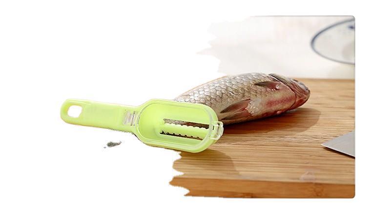 Plastic Scale Scraping Creative Labor-saving Scales Scraper Kitchen Gadget With Lid