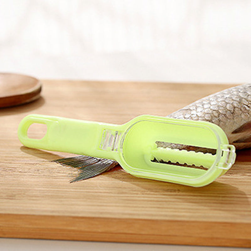 Plastic Scale Scraping Creative Labor-saving Scales Scraper Kitchen Gadget With Lid